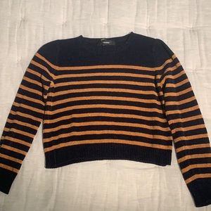 Striped Navy Blue and Orange Sweater Forever 21